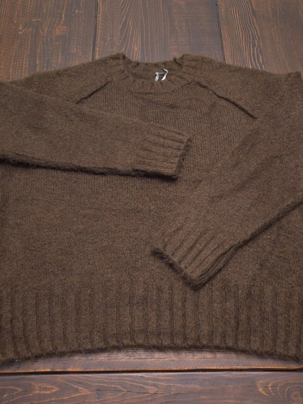 Anthropologie The Cline Chunky Crew Neck Sweater Chocolate Brown Women's L